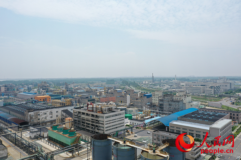 江汉盐化工业园内纵横交错的管道。人民网记者 王晓啸摄